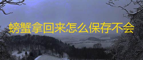 暗区突围直装最新螃蟹拿回来怎么保存不会死